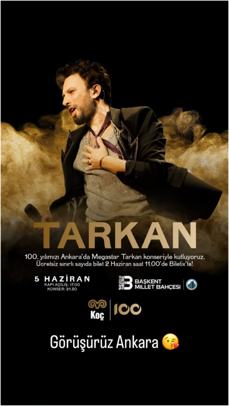 Tarkan'ın Ankara Konsere Duyurusu