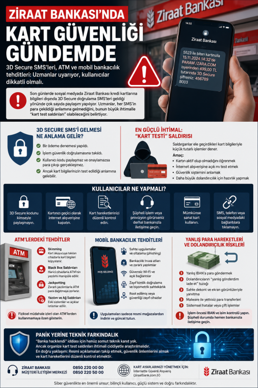 ZİRAAT BANKASI KARTLARINA GELEN 3D SECURE SMS'LERİ GÜNDEM OLDU: SİSTEM SALDIRISI MI, KART TESTİ Mİ?