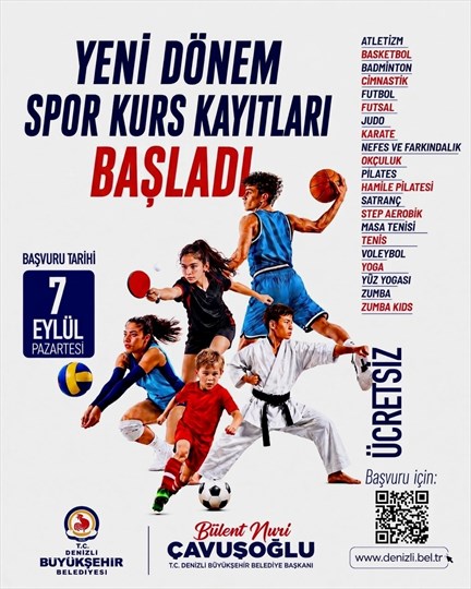 Denizli’de Ücretsiz Spor Kurslarında Yeni Dönem Başlıyor