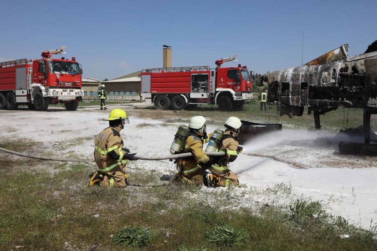 Uçak Yangınına Müdahale Tatbikatı başarıyla gerçekleştirildi.